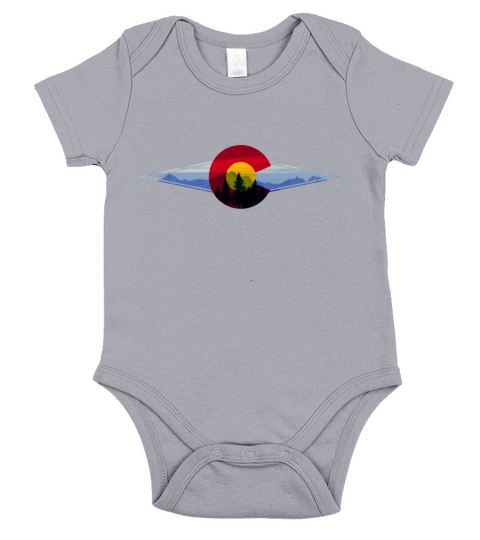 Colorado Mountains Flag Outdoor Gift Short Sleeve Baby One-Piece