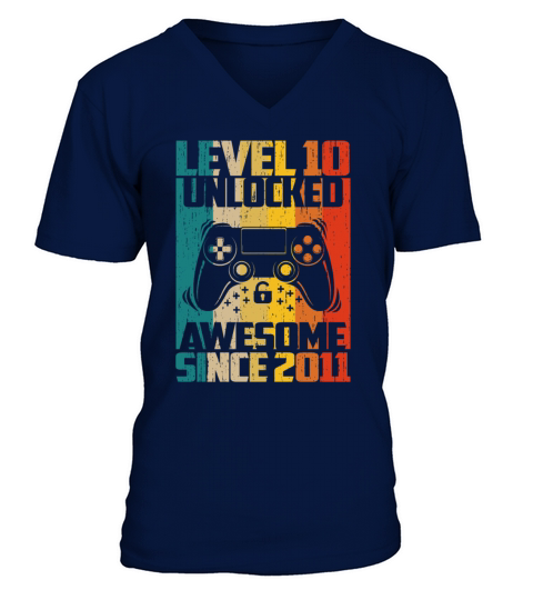 Level 10 Unlocked Awesome 2011 Video Game Men's V-Neck T-shirt