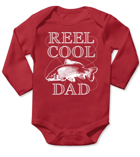 Reel Cool Dad Funny Fathers Day Fishing Gift for H Long Sleeve Baby One-Piece