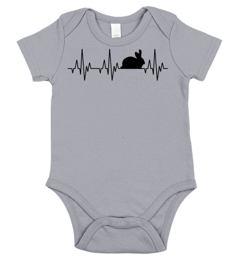 Heartbeat Bunny Rabbit Rodents Hare Animals Short Sleeve Baby One-Piece