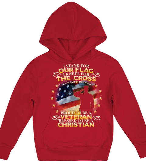 I Stand For Our Flag I Kneel For The Cross Christi Kids Hoodie
