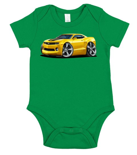 2010-12 Chevy Camaro Yellow-Black Car Short Sleeve Baby One-Piece