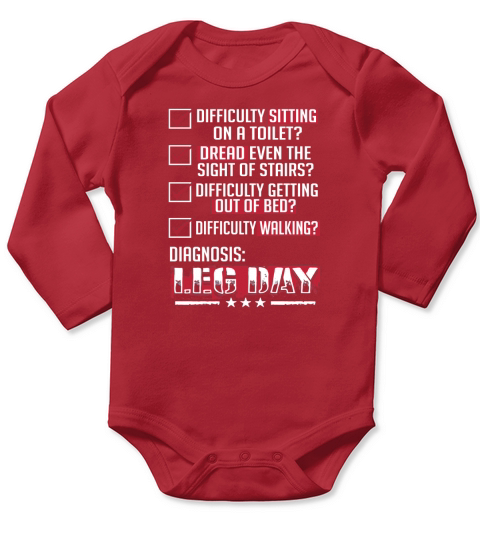 GYM WORKOUT FITNESS BODYBUILDING LEG DAY Long Sleeve Baby One-Piece