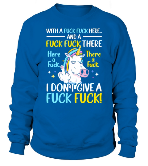 With A Fuck Unicorn Unicorn Lover Glitter Rainbow Men's Sweatshirt