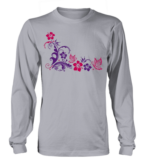 Hibiscus with butterflies Men's Long Sleeve