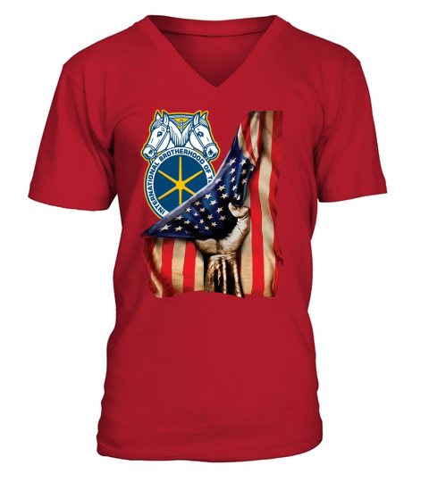 American Flag International Brotherhood Of Teamsters V-Neck T-shirt
