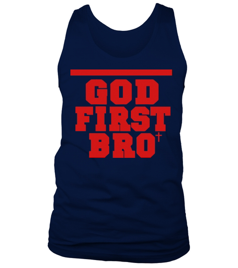 GOD FIRST BRO-By Crazy4tshirts Men's Tank Top