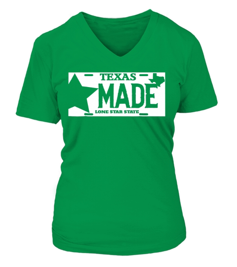 Texas Made Lone Star License Plate V-neck T-Shirt Woman