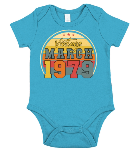 1979 March Vintage Funny Short Sleeve Baby One-Piece
