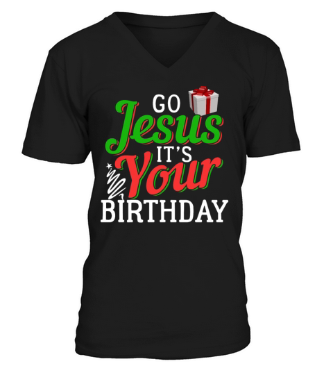 Jesus Birthday Christmas Xmas Present Funny Gift Men's V-Neck T-shirt