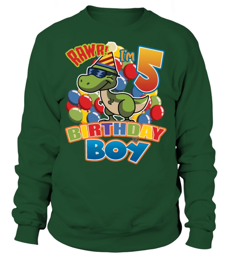 5th Birthday Dinosaur Gift For Boys Turning Age 5 Women's Sweatshirt