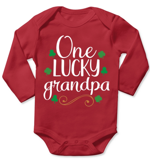 One Lucky Grandpa Tshirt - Saint Patrick tshirt Long Sleeve Baby One-Piece
