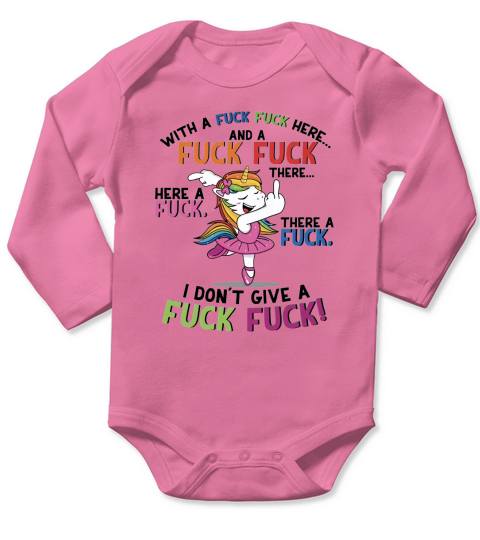 Swear Word Lovely Unicorn - Coffee Mug Long Sleeve Baby One-Piece