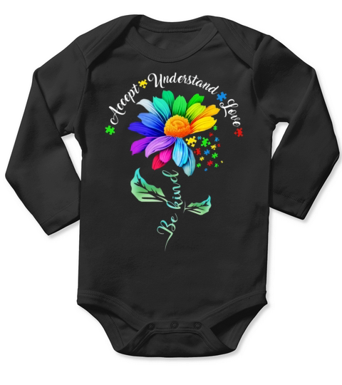 Accept-Understand-Love - Autism Be Kind Long Sleeve Baby One-Piece