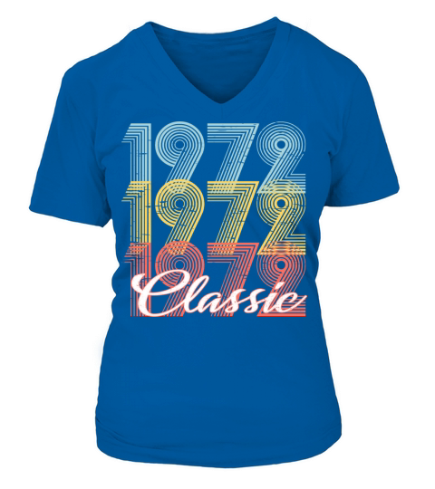Classic Vintage 49th birthday Shirt Born In 1972 Women's V-Neck T-shirt