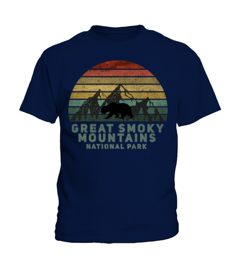 Vintage Great Smoky Mountains National Park Bear Kids T-Shirt
