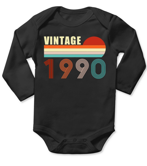 31th Birthday Gift - Vintage 1990 Long Sleeve Baby One-Piece