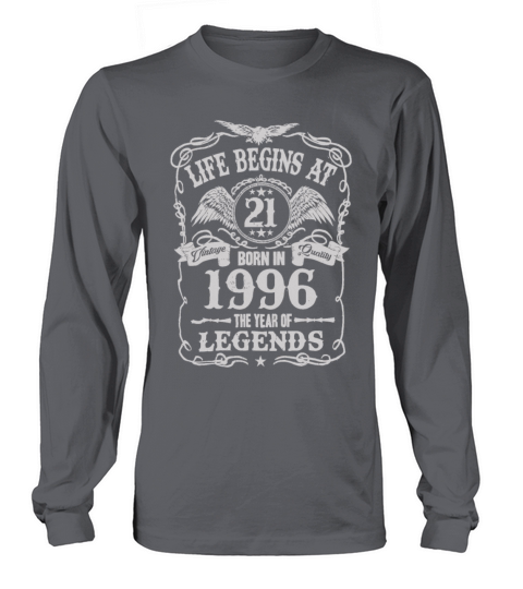 Born In 1996 Year of Legends 21st Birthday Women's Long Sleeve