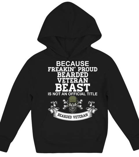 BEARDED VETERAN Kids Hoodie