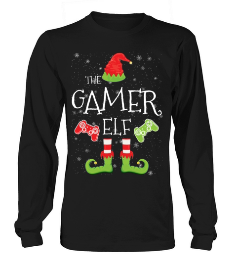 Gamer Elf Family Matching Christmas Group Funny Men's Long Sleeve