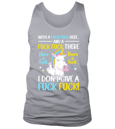 With A Fuck Unicorn Unicorn Lover Glitter Rainbow Men's Tank Top