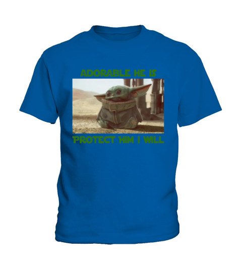 Baby Yoda adorable he is protect him i will The Mandalorian shirt Kids T-Shirt