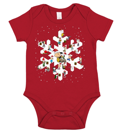 Peanuts Snowflakes Christmas shirt Short Sleeve Baby One-Piece