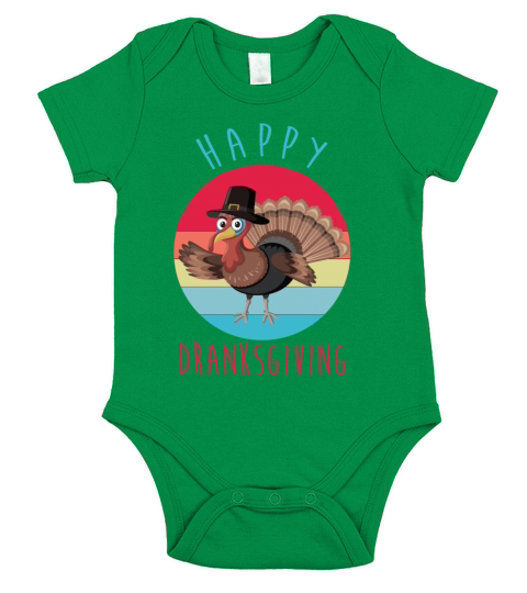 Vintage Happy Dranksgiving Drinksgiving Turkey Tha Short Sleeve Baby One-Piece