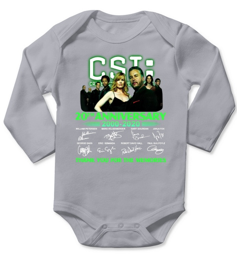 Csi Crime Scene Investigation 20th anniversary thank you for the memories signatures Long Sleeve Baby One-Piece