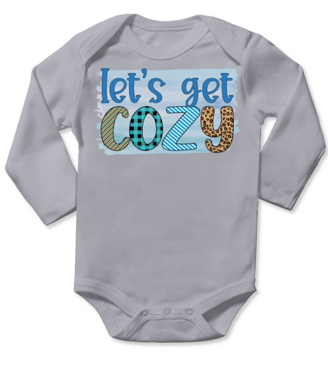 Lets get cozy winter 2021 snow design gifts Long Sleeve Baby One-Piece