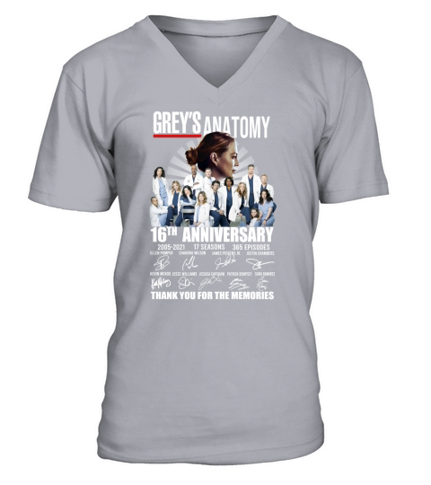 Greys Anatomy 16th anniversary thank you for the memories signatures V-Neck T-shirt