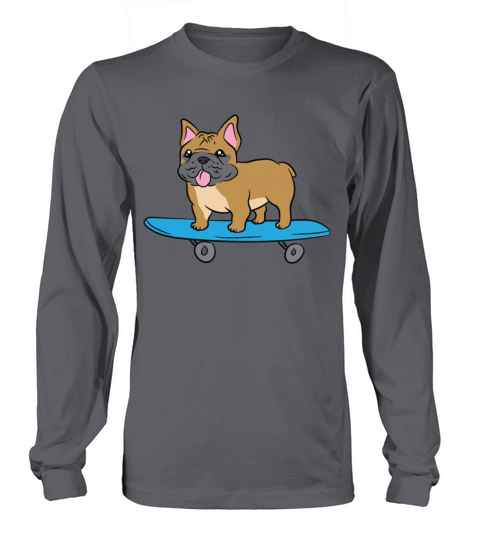 Skateboarding French Bulldog Kids Skater Bulldog Women's Long Sleeve