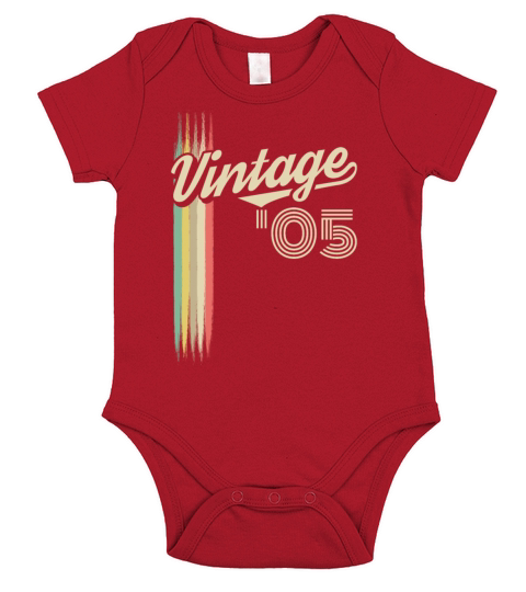 2005 Vintage born in Retro age Birthday gift idea Short Sleeve Baby One-Piece