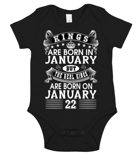 KINGS ARE BORN IN JANUARY Short Sleeve Baby One-Piece