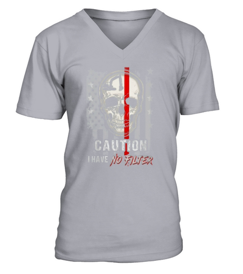 Caution I have no Filter V-Neck T-shirt