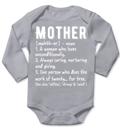 Mothers Day Gift Mother Definition Long Sleeve Baby One-Piece