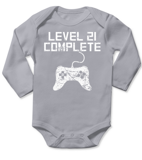 Level 21 Complete 21st Birthday Long Sleeve Baby One-Piece