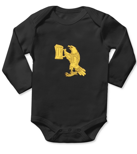 American Bald Eagle Beer Stein Drawing Long Sleeve Baby One-Piece