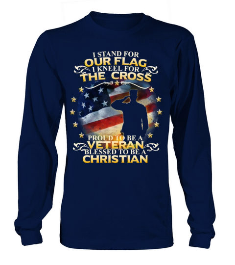I Stand For Our Flag I Kneel For The Cross Christi Women's Long Sleeve