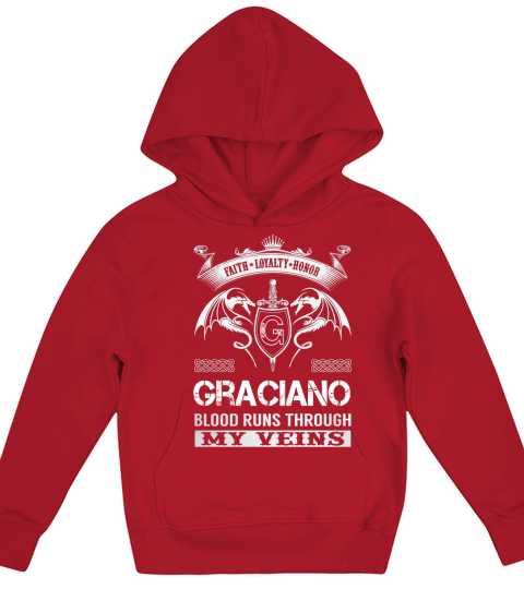 GRACIANO Blood Runs Through My Veins Name Shirts Kids Hoodie