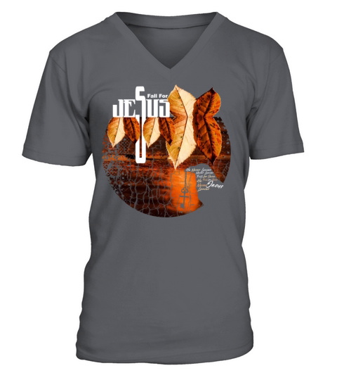 Fall for Jesus He Never Leaves Christian Faith Men's V-Neck T-shirt