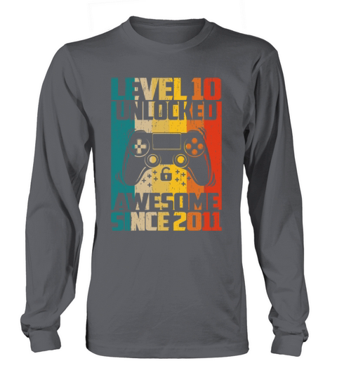 Level 10 Unlocked Awesome 2011 Video Game Men's Long Sleeve
