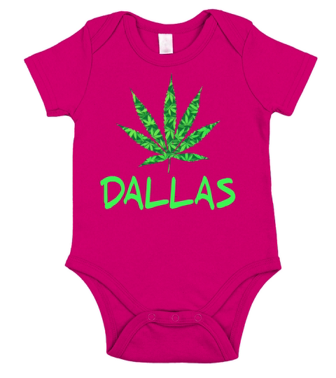 Dallas Smoke Weed Vaporize Marijuana Gift T-shirt Short Sleeve Baby One-Piece