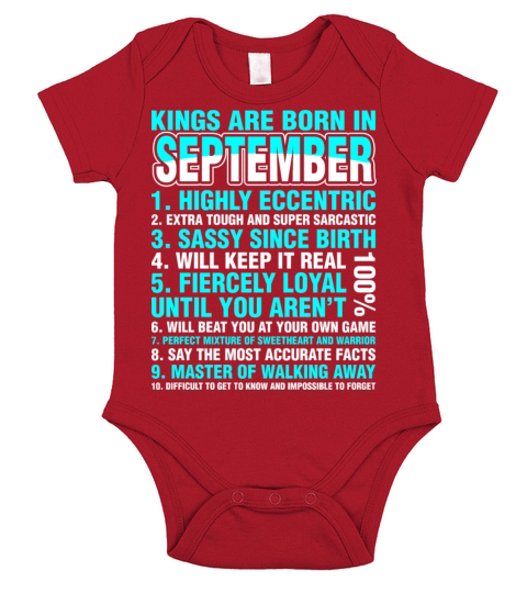 Kings Are Born In September Short Sleeve Baby One-Piece