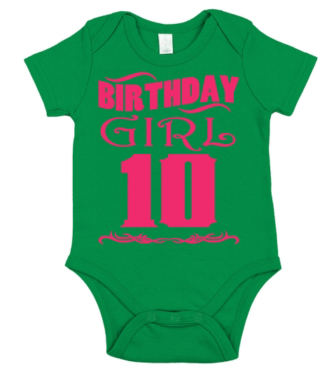 Birthday Girl 10 years old Short Sleeve Baby One-Piece