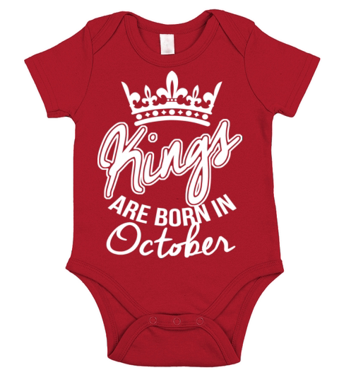 Kings Are Born in October Short Sleeve Baby One-Piece