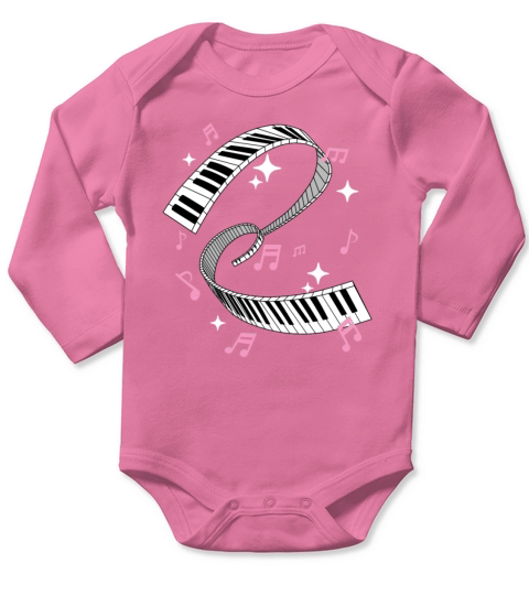 Womens Piano Player Gift Piano Keyboard Music Long Sleeve Baby One-Piece