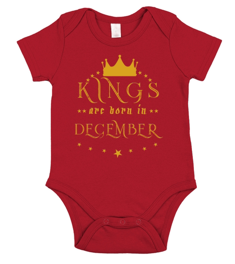 Kings Are Born In December Short Sleeve Baby One-Piece