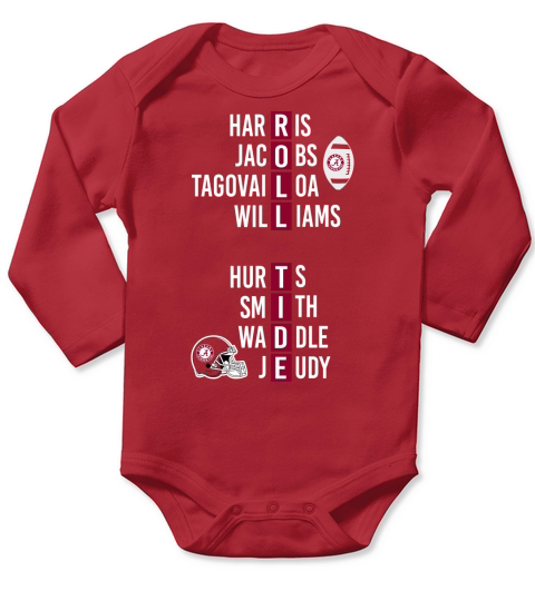 Roll Tide Alabama team names - Unisex Long Sleeve Long Sleeve Baby One-Piece