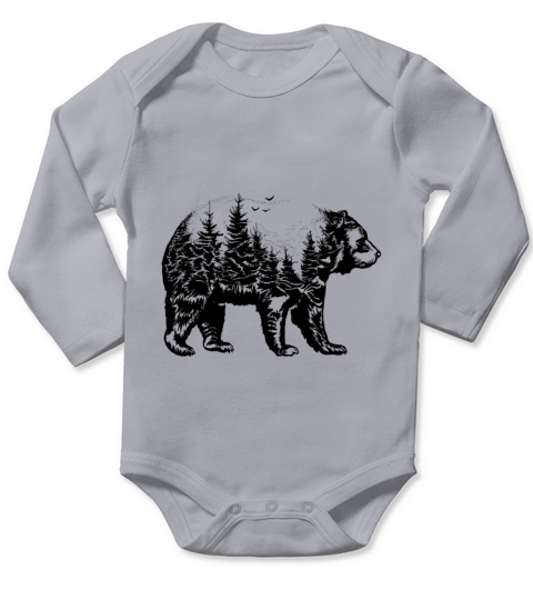 mountain bear Long Sleeve Baby One-Piece